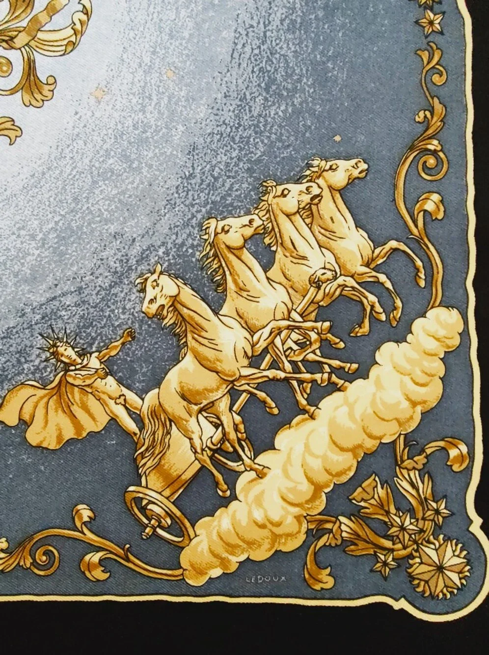 Hermes Cosmos Philippe Ledoux silk scarf 45cm w/COA